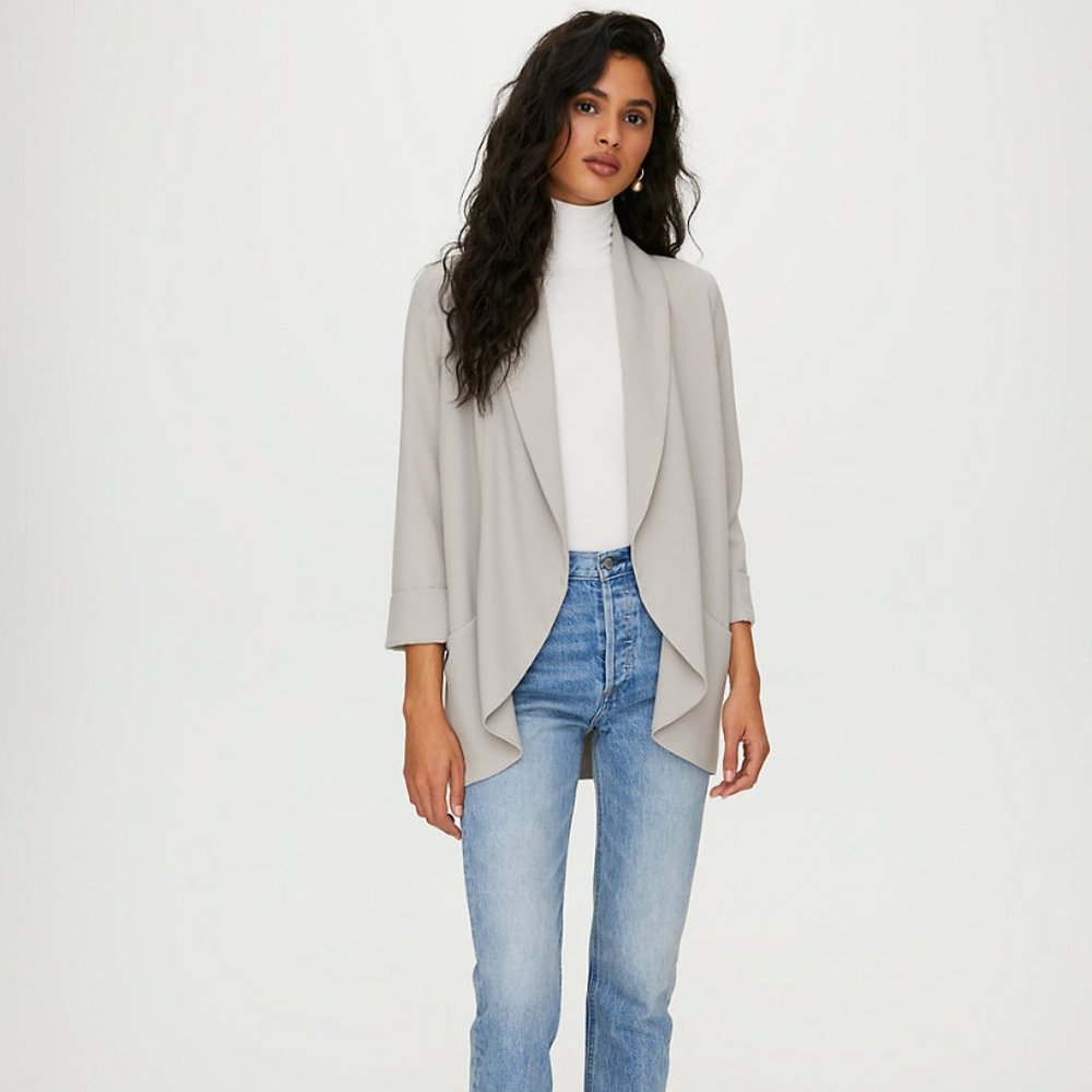 Aritzia Chevalier Blazer Jacket in Light Grey